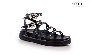 Papete Teodora Furos Metalizados Fivela Oasis Specchio Brand