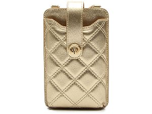 Porta Celular Couro Metalassê Alça Logomania Vicenza Dourado