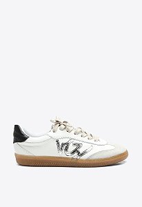 Tênis Feminino Cadarço Multimaterial  VCZ Logo Vicenza Branco