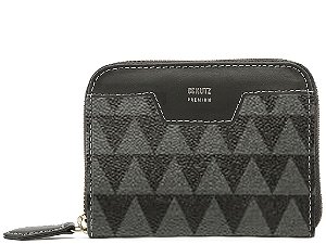 Carteira Feminina Pequena Couro Triangle Schutz Preto