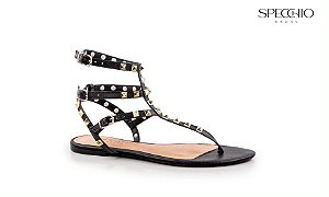 Rasteira Melanie Spikes Dourados Fivelas Oasis Spechcio Brand