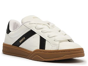 Tênis Feminino Cadarço Couro Deluxe Schutz Branco