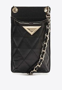 Porta Celular Alça Corrente Couro Schutz Preto