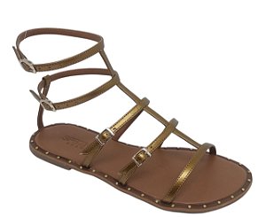 Rasteira Patricia Fivelas Metal Minimalist Specchio Brand