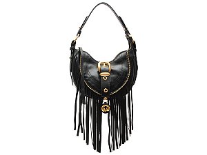 Bolsa Feminina Pequena Couro Fivela Shoulder Zíper Vicenza Preto