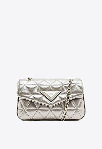 Bolsa Média Alça Corrente Couro Schutz Prata