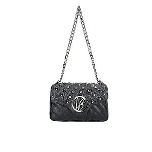 Bolsa Média Aplicações Couro Luiza Barcelos Preto
