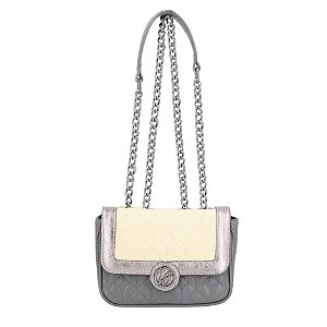 Bolsa Pequena Tiracolo Estruturada Couro Luiza Barcelos Chumbo