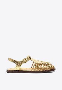 Rasteira Feminina Sophia Croco Fivela Metalcolor Vicenza Dourado
