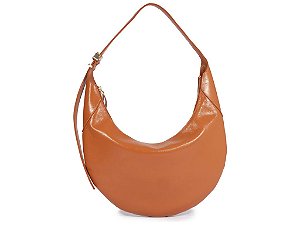 Bolsa Feminina Grande Hobo Couro Alça Fina Logomania Schutz Camel