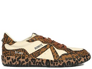 Tênis Feminino Cadarço ST-001 Animal Print Schutz Off White
