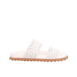 Papete Feminina Tiras Geometrics Cuts Luiza Barcelos Off White