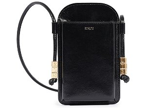 Porta Celular Couro Alça Logo Schutz Preto