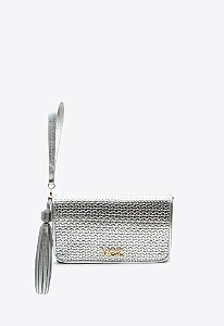 Bolsa Feminina Pequena Thais Clutch Logomania Vicenza Prata