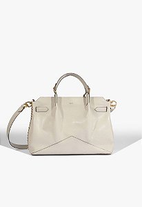 Bolsa Feminina Média Tote Couro Corrente Schutz Branco