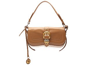 Bolsa Feminina Média Couro Alça Fina Fivela Vicenza Camel