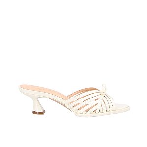 Mule Salto Médio Tiras Laço Luiza Barcelos Off White