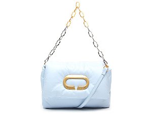 Bolsa Feminina Pequena Gianne Couro Corrente Alça Fina Vicenza Azul