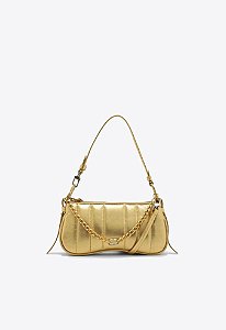 Bolsa Feminina Pequena Shoulder Vick Corrente Vicenza Dourado