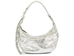 Bolsa Feminina Pequena Hobo Alça Metalizada Schutz Prata