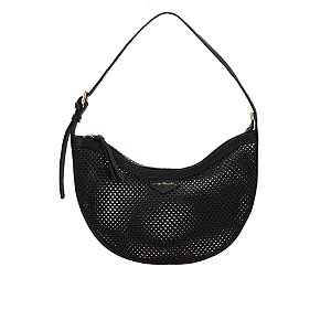 Bolsa Feminino Média Couro Geometric Cuts Luiza Barcelos Preto