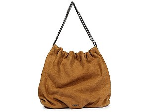 Bolsa Grande Hobo Camurça Croco Schutz Nude