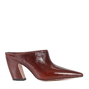 Mule Júlia Salto Médio Bico Fino Paula Torres Marrom