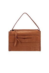 Bolsa Feminina Media Tote Camurça Tiras Luiza Barcelos Camel