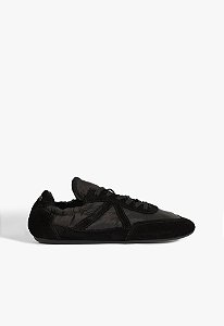Tenis Camurça Sneaker Eight Cadarço Schutz Preto