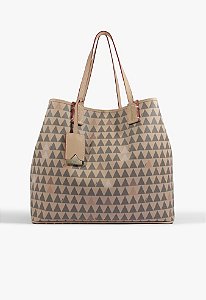 Bolsa Grande Shopping Nina Triangle Multimaterial Schutz Nude