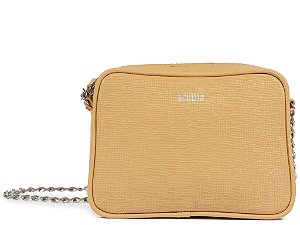 Bolsa Tiracolo Pequena Logo Corrente Prata Schutz Nude