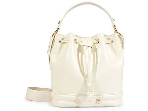 Bolsa Feminina Bucket Media Couro Schutz Off White