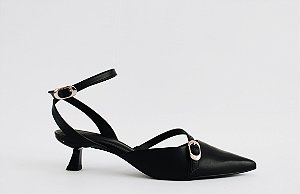 Scarpin Nubia Bico Fino Couro Bruma II Specchio Brand