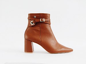 Bota Bruna Cano Médio Couro Tiras Bruma II Specchio Brand