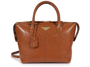 Bolsa Média Tote Couro Logo Triangulo Schutz Camel
