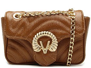 Bolsa Feminina Pequena Couro Logomania Vicenza Camel