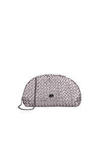 Bolsa Média Essenciais Clutch Metalcolor Tresse Luiza Barcelos Chumbo