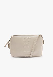 Bolsa Media Tiracolo Multimaterial Ziper Logo Schutz Off White