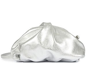 Bolsa Pequena Couro Metalcolor Clutch Schutz Prata