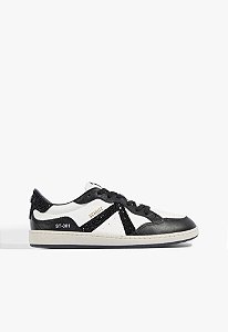 Tenis Cadarço ST001 Couro Strass Schutz Preto