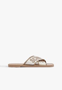 Chinelo Feminino Rasteirinha Logo Bege Schutz X Bege
