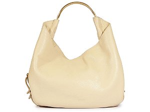 Bolsa Media Hobo Couro Fivela Alça Metal Schutz Off White