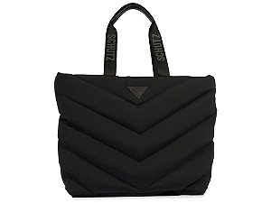Bolsa Feminina Shopper Grande Multimaterial Ziper Schutz Preto