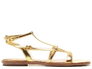 Rasteira Feminina Tiras Fivela Metalcolor Vicenza Dourado