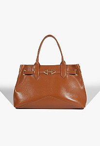 Bolsa Grande Tote Sally Couro Ziper Schutz Marrom