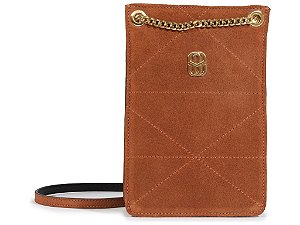 Bolsa Feminina Pequena Camurça Corrente Schutz Camel