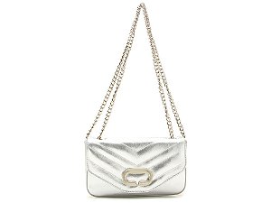 Bolsa Feminina Pequena Metalcolor Corrente Vicenza Prata