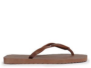 Chinelo Feminino Jelly Flip Flop Bico Quadrado Schutz Marrom