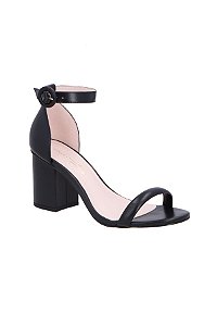 Sandalia Salto Alto Bloco Fivela Grease Luiza Barcelos Preto