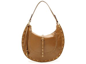 Bolsa Grande Rebite Couro Hobo Ziper Logomania Vicenza Camel